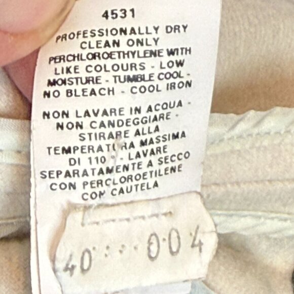 Italian Sheath Dress Wool Cashmere Color Block Gray Black Cream Designer 4 - Picture 10 of 13